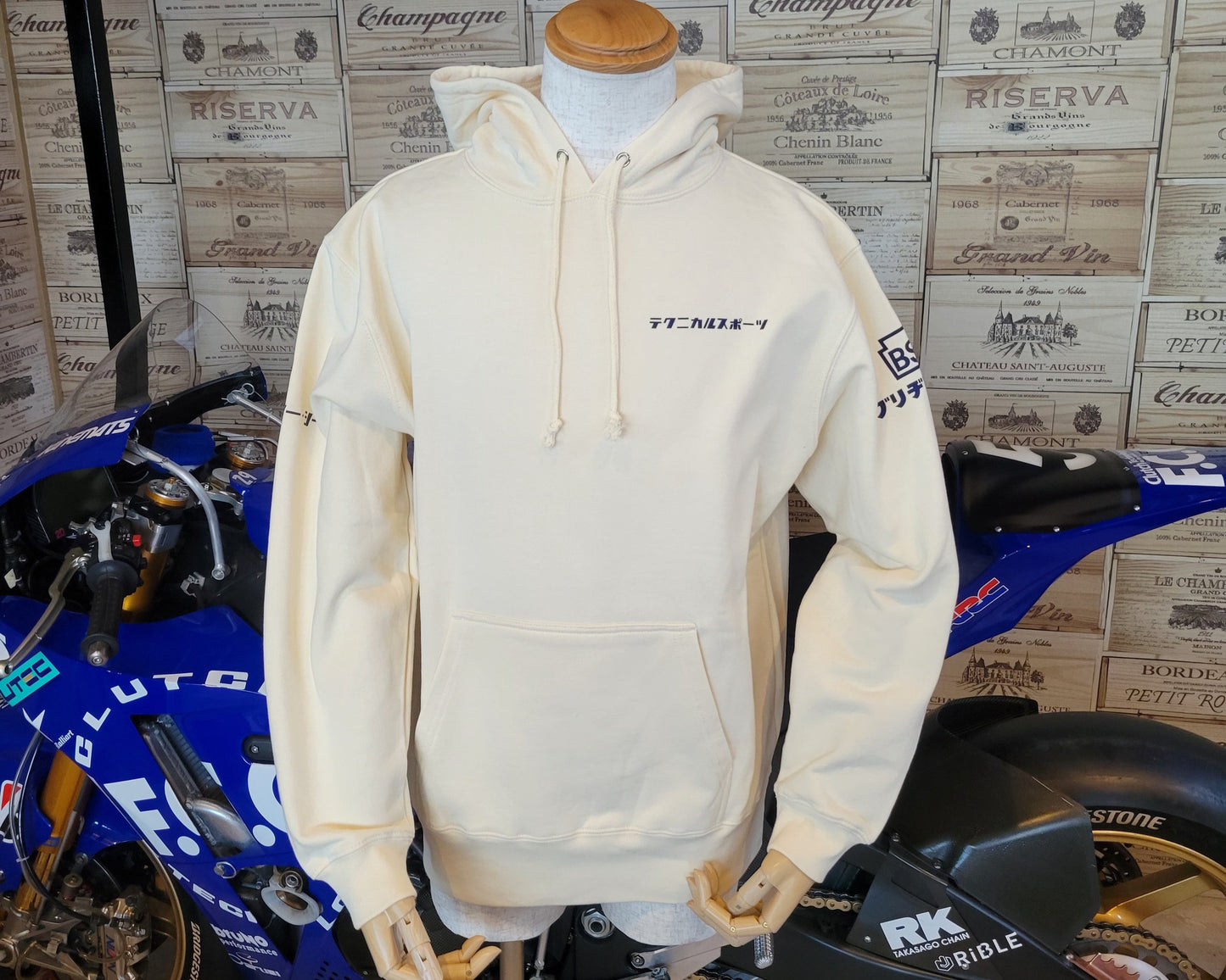 バイク一筋/テクニカルスポーツ フーディスウェットシャツ  サンドベージュ