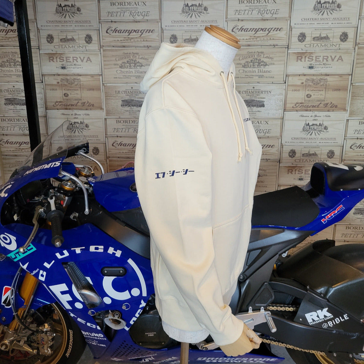 バイク一筋/テクニカルスポーツ フーディスウェットシャツ  サンドベージュ