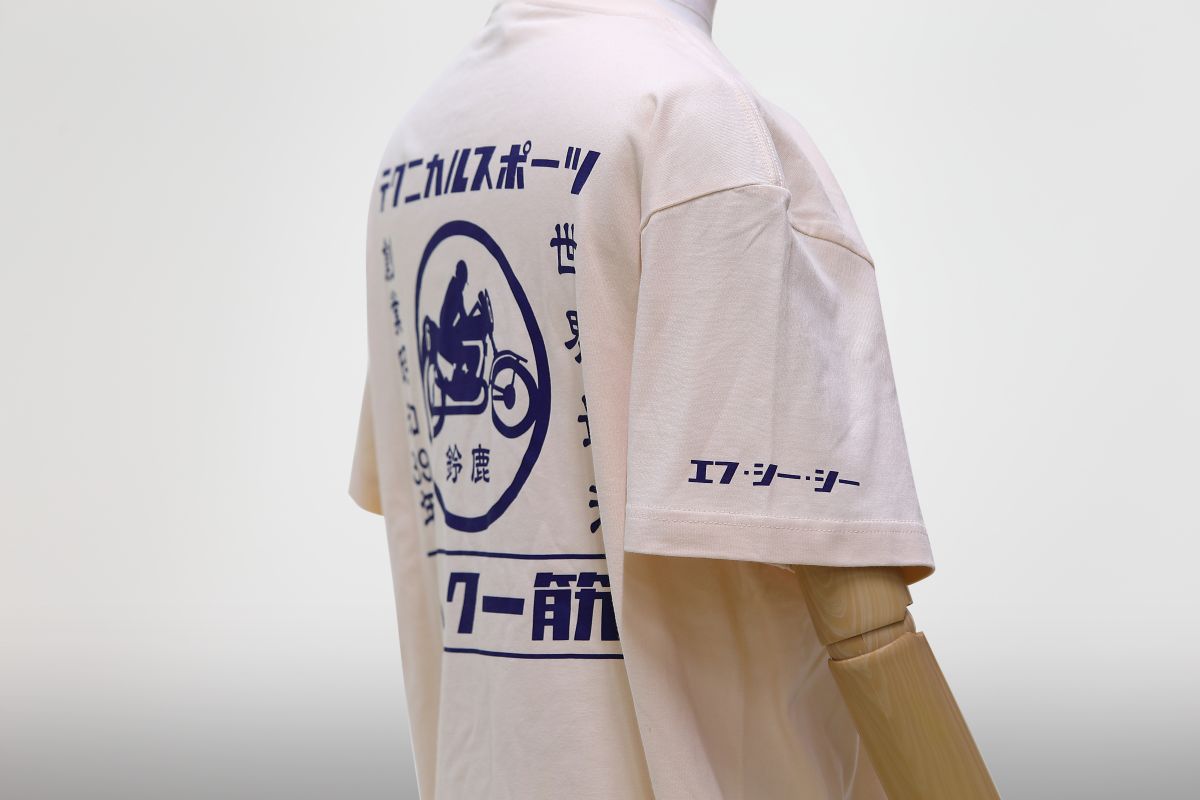 バイク一筋/テクニカルスポーツ クルーネックTシャツ エクルベージュ