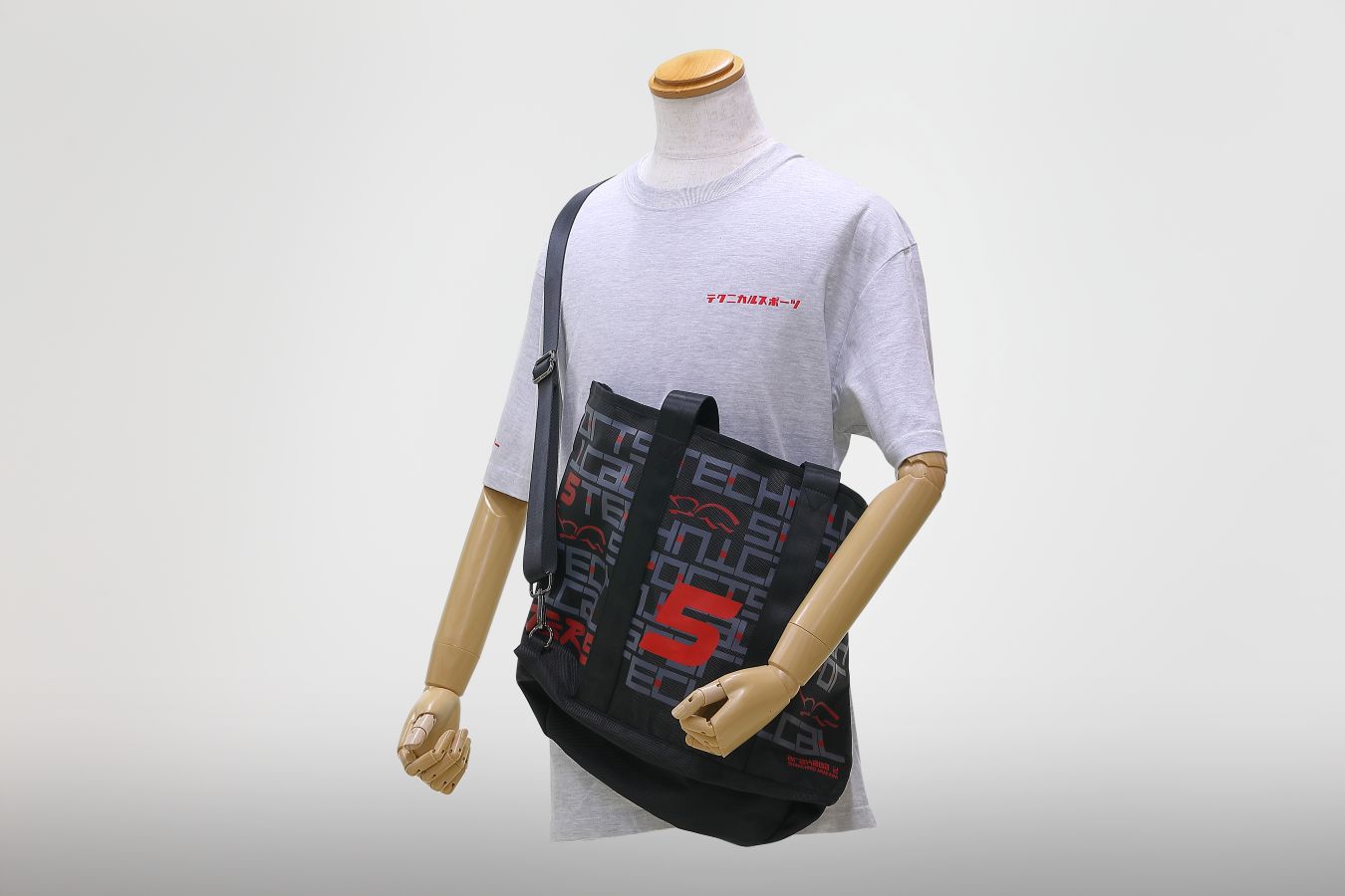 TECHNICAL SPORTS TOTE BAG BLACK/PRINT RED