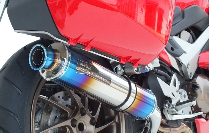 VFR800F 14-17/VFR800X 15-16 スリップオン チタンファイヤーポリッシュφ107