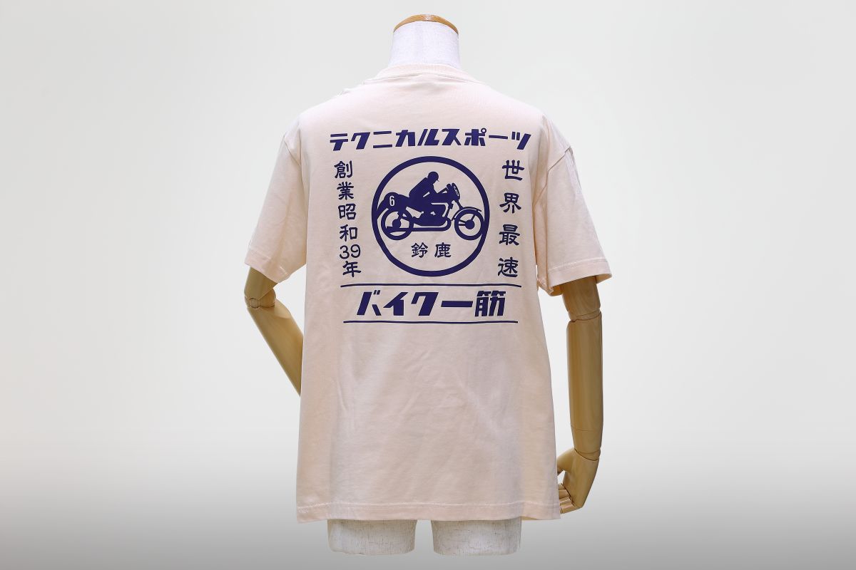 バイク一筋/テクニカルスポーツ クルーネックＴシャツ　エクルベージュ