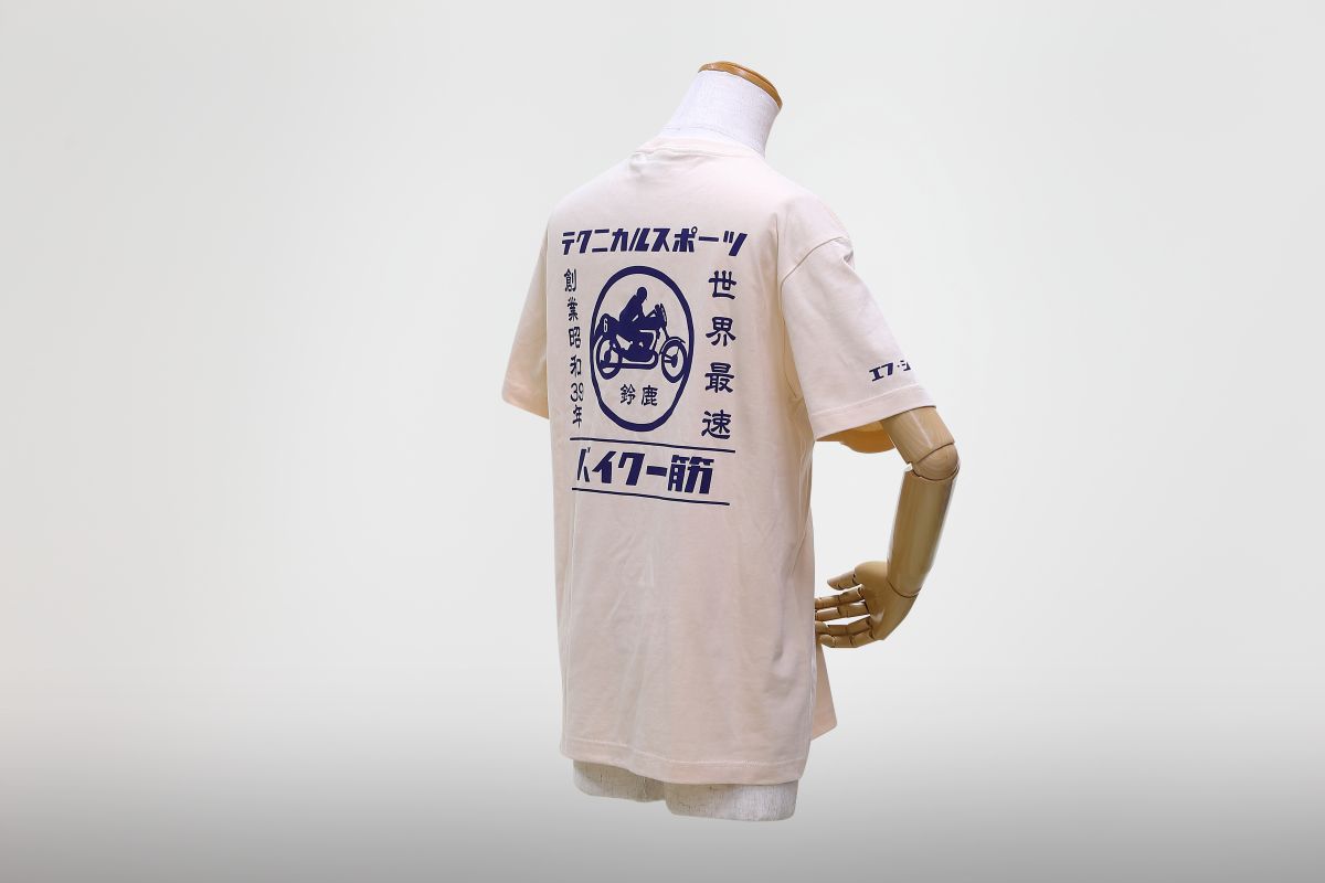 バイク一筋/テクニカルスポーツ クルーネックＴシャツ　エクルベージュ