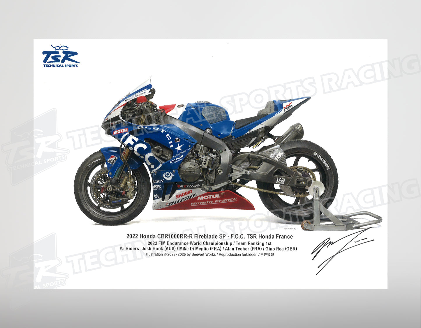 車両図版A5規格サイズ　2022 CBR1000RR-R F.C.C. TSR Honda France